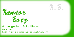 nandor botz business card